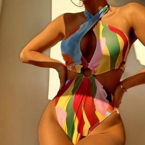Shein one piece cross front bathing suit NWOT